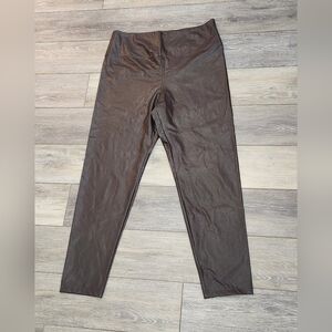 Boston Proper Brown Faux Leather Pants Size Large